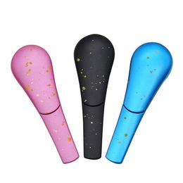 Colorful Dry Herb Tobacco Smoking Handpipe Pipes Magnet Rotating Cover Portable Removable High Quality Zinc Alloy Spoon Shape DHL Free