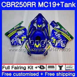 Injection Mould Body+Tank For HONDA CBR 250RR 250R CBR250RR 88 89 261HM.6 CBR 250 RR MC19 CBR250 RR 1988 1989 Movistar Blue hot Fairings Kit