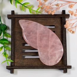 Hot Jade Guasha scraping body massage tool natural pink crystal rose quartz guasha Wing shape Body Facial Eye Scraping Stone