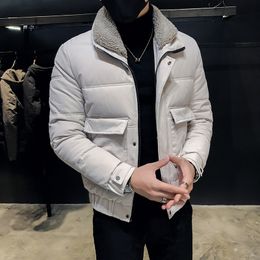 Hair lapel cotton men's Korean version of the trend handsome cotton jacket 2019 new winter warm jacket thick clothing