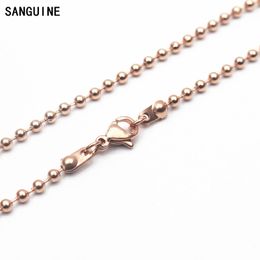 10pcs/lot Rose Gold 75cm Stainless Steel beads chain Necklace For Floating Glass Locket Chains Women Fashion Necklace Making