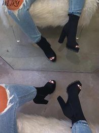 2020 Sandali trasparenti da donna Pantofole con tacco alto da donna Color caramella Punta aperta Tacco spesso Moda donna Scivoli Scarpe estive