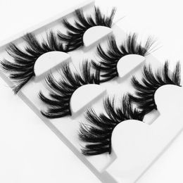 Handmade luxury mink false eyelashes 3 pairs set thick long fake lashes eye makeup accessories 9 models available DHL Free eyelash extension