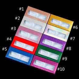 Eyelash Packing Box Blank Eyelashes Package Multicolor Empty Paper Lashes Case 10 Colors Eyelash Packaging Box Colorful Eyelash Boxes