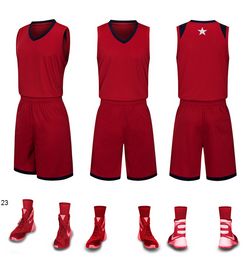 2019 New Blank Basketball jerseys printed logo Mens size S-XXL cheap price fast shipping good quality Dark Red DR0012