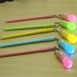 Wholesale New Creative Light Bulb Light-emitting Neutral Pen Small Fresh Hanging Pen Signature Pen Student Stationery