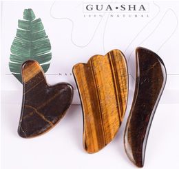 face gua sha tool 3pc set gift box 100 natural tiger eye healing stone gua sha massage scraping face beauty skin care massager