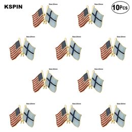 U.S.A.& Finland Lapel Pin Flag badge Brooch Pins Badges 10Pcs a Lot