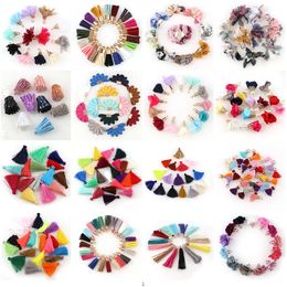 10~30pcs mixed Types Tassel Findings Flower Silk Polyester Charms Pendant Drop Earring Tassel for Jewellery DIY Graft Making