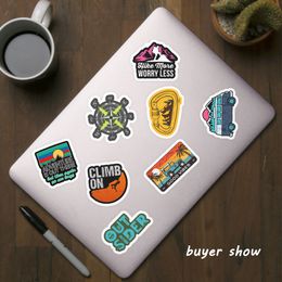 Adventure Travel Car Sticker 50pcs lot Outdoor Camping Waterproof Unique Stickers for Suitcase Laptop Macbook Skateboard Helmet Mo252E