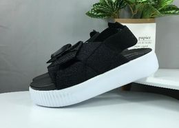 Muffin de arco feminino eleva sandálias, plataforma Slide Wns sapatos ao ar livre sandálias para as mulheres, yakud moda streetwear menina senhoras sapato running