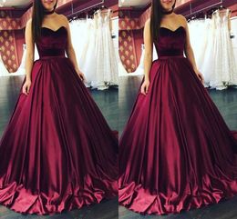 Burgundy Velvet Satin Sweet 16 Dresses Ball Gown Prom Strapless Ribbon Draped Evening Dress Formal Gowns Special Occasion Women Quinceanera