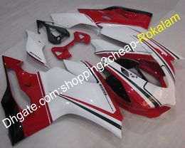 Fashion Cowling For Ducati Fairing 1199 899 1199S 2012 2013 2014 Motorbike Shell Aftermarket Kit Red White (Injection molding)