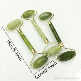 Natural Jade Double Head Face Massage Roller Massage Tools Facial Beauty Massager Jade Face Thin Slimming Body Head Neck Roller BH1721 TQQ