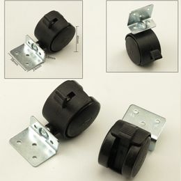 4pcs Black Plastic 1.5'' Corner Brackets Swivel Casters Office Furniture Chair Universal Pp Brake Wheels For Hardware Equipments