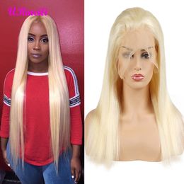 613 Blonde Lace Front Wig Brazilian Straight Human Hair Short Bob Wigs For Black Women 150% Transparent Lace Front Wig Remy