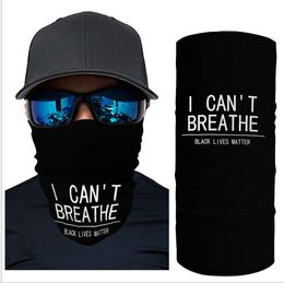 Designer I Can't Breathe Scarf Washable Reusable Face Mask Protective Fabric Black Lives Matter Mask Breathable Cycling Black Masks fy9127