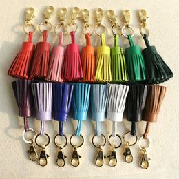 Brand Fashion Luxury Real Genuine Lambskin Leather Tassel Keychain For Keys Car Key Chain Women Bag Pendant Charm Accessories