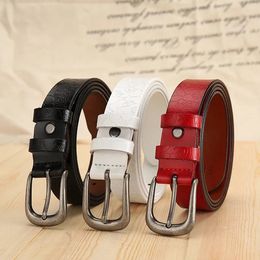 Women designer Leather Belt Fashion Dress Belt With Single Prong Buckle 6 Colours wholesale free shipping