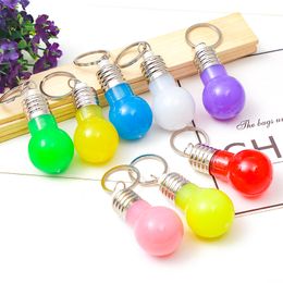 Colour Changing LED Light Keyring Mini Bulb Torch Keychain Mini LED Keychain Bulbs Colourful Lights Key Ring Bulb Toy Gift DH1093