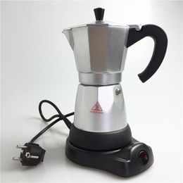 6cups/300ml Electric Coffee Maker Aluminum Material Coffee Pots Moka Pot Mocha Coffee Machine V60 Cafe Filter Espresso Maker