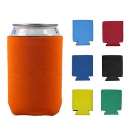 Fold able Diving material Solid Color Beer Cooler Bags Creative connect bottom coke cup set Multi color Pop can sleeve T9I00218