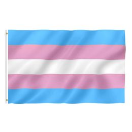 90*150cm Transgender Pride Flag Rainbow Transgender Pride Flag Gay Lesbian Flag Pink Blue Polyester Rainbow Banner