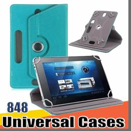 848D Universal 7 inch PU Leather Case 360 Degree Rotate Protective Stand Cover For 7 inch Tablet PC Fold Flip Cases