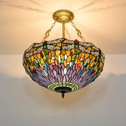 Retro palace style chandelier heavy industry stained glass lamps UPS Quick Arrival restaurant bar lamp warm light crystal transparent lights