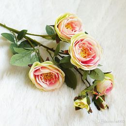 Photography Artificial Flower Romantic Wedding Fake Flowers Home Decoration Happy Tea Rose More Color Cloth Hot Sales 6 6mtC1