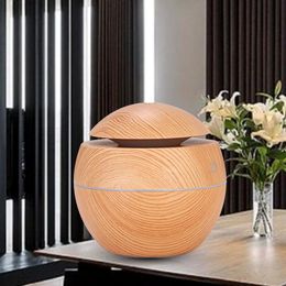 Wood Grain Essential Humidifier Aroma Oil Diffuser Ultrasonic Wood Air Humidifier USB Mini Mist Maker LED lights For Home Office