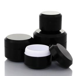 5g/10g/15g/30g Empty Cream Jar Plastic Cosmetic Packaging Bottle Black Eyeshadow Makeup Packaging Pot F2422