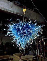Wholesale Energy Saving Blue Coloured pendant lamps Lighting Fixture Bedroom Decoration Modern Murano Glass Chandelier with High Quality