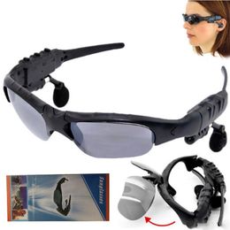 Handsfree Earphones Music Player With Retail Package Sunglasses Bluetooth Headset Sunglass Stereo Wireless Sports Headphone f