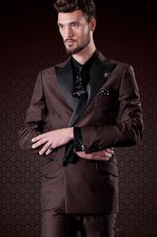 Cheap And Fine Double-Breasted Groomsmen Peak Lapel Groom Tuxedos Men Suits Wedding/Prom Best Man Blazer ( Jacket+Pants+Tie) M76