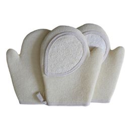 New Loofah Bath Glove Natrual BAthroom Rub Towel Deep Cleaning Exfoliating Wash Skin Spa Massage Body Care Scrubber F3783