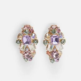 Fashion-gem charm dangle earrings for women luxury crystal diamonds chandelier earring retro ear gemstone Jewellery gift for gf free shipping
