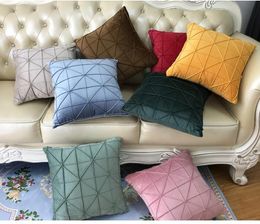 Handmade Geometric Accent Pillow Case Velvet Cushion Covers Decorative Pillowcases Luxury Shell Home Bed Living Room Decoration 18*18