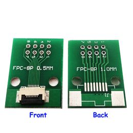 8 pin 0.5mm FPC/FFC PCB connector socket adapter board,8P flat cable one-sided socket for LCD screen interface