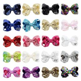 Girls Embroideried Sequin Cute 3inch Bows With Alligator Clips Colorful Hairpins Bling Barrette Hair Accessories 20pcs