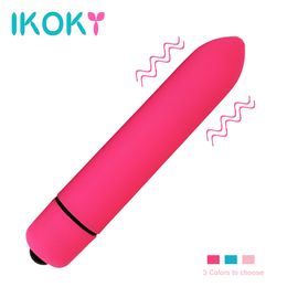 IKOKY Powerful 10 Speed Vibrating Mini Bullet Shape Vibrator Waterproof G-spot Massager Sex Toys for Women Female Adult Products C18122601