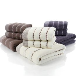 Three-piece Large Towel Adult Men and Women Tube Top Bath Towel Cotton Thickened Absorbent Bathroom Suite Gym