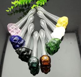 Coloured skull glass pipe Glass bongs Oil Burner Glass Water Pipe Smoking Rigs Free