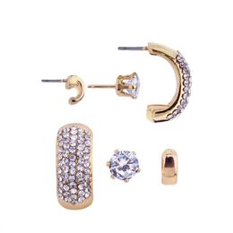 Wholesale-star diamonds ear studs for women Letter love fashion golden copper earrings girl 3 pieces studs Jewellery set free shipping