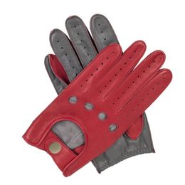 Fashion-New Arrival Fashion Women Genuine Leather Gloves Nappa Sheepskin Wrist Unlined Breathable Black Red Driving Gloves Women Mittens