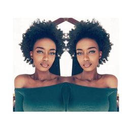 fashion beauty hairstyle brazilian Hair African American short afro kinky curly wigs Simulation Human Hair short bob curly wig for ladies