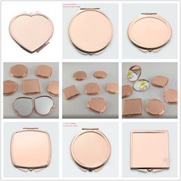 New sublimation blank rose golden makeup mirrors sublimation cosmetic mirror hot transfer printing consumables
