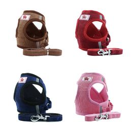 Pet Supply Mesh Dog Harness Leash Set New Dog Supply Windproof Breathable Simple Dog Harness 4 Colors 5 Sizes