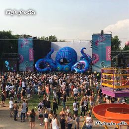 Outdoor Stage Decor Inflatable Octopus Tent 8m Giant DJ Octopus Booth For Concert And Music Festival Decoration