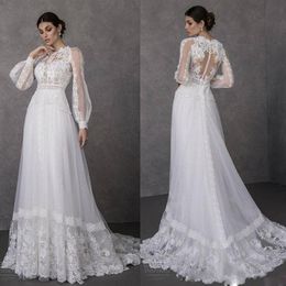 Kleid Lange Böhmische Ärmel Spitze Applizierte Strand Outdoor Brautkleider A-linie Land Brautkleider Vestidos De Novia es